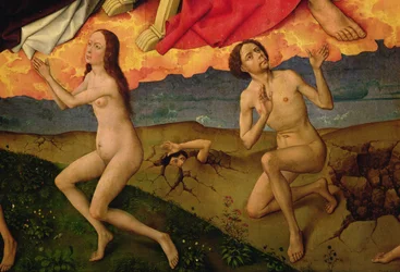 Az utolsó ítélet, a halottak feltámadásának részlete, 1445-50 körül